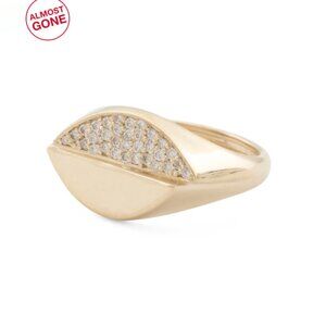 I. REISS Yellow Gold Made In Israel 14kt Gold Diamond Gallery Ring